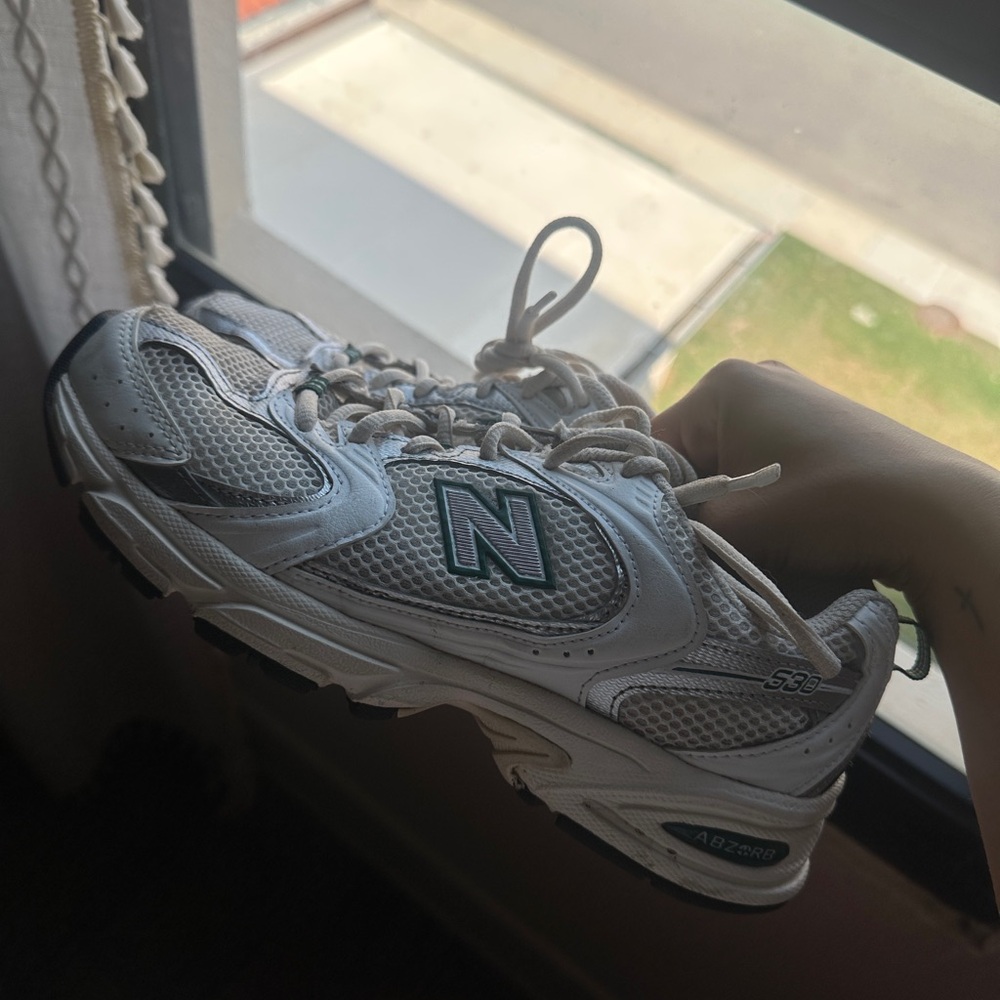 New Balance White and Gray Sneakers